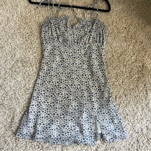Princess Polly blue floral spaghetti strap mini dress